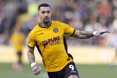 220225 - Newport County v Cheltenham Town - Sky Bet League 2 - Courtney Baker-Richardson of Newport County in action