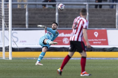 220225 - Newport County v Cheltenham Town - Sky Bet League 2 - Newport County goalkeeper Nick Townsend in action