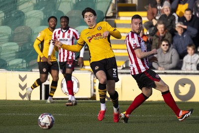 220225 - Newport County v Cheltenham Town - Sky Bet League 2 - Anthony Driscoll-Glennon of Newport County in action