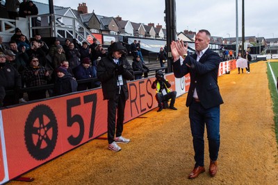 240126 - Newport County v Chesterfield - Sky Bet League 2 - Former player and manager Mike Flynn is inducted into the Newport County Hall of Fame