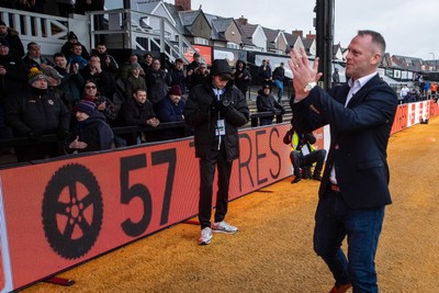 240126 - Newport County v Chesterfield - Sky Bet League 2 - Former player and manager Mike Flynn is inducted into the Newport County Hall of Fame