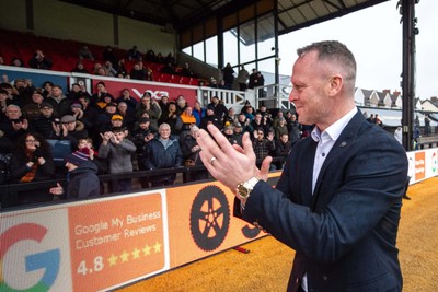 240126 - Newport County v Chesterfield - Sky Bet League 2 - Former player and manager Mike Flynn is inducted into the Newport County Hall of Fame