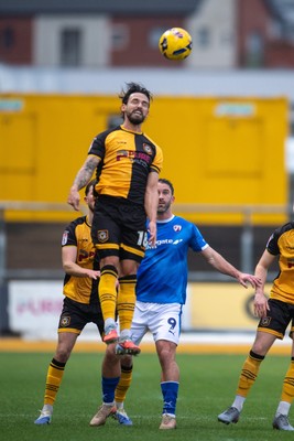 240126 - Newport County v Chesterfield - Sky Bet League 2 - Liam Shephard of Newport County