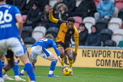 240126 - Newport County v Chesterfield - Sky Bet League 2 - Bobby Kamwa of Newport County