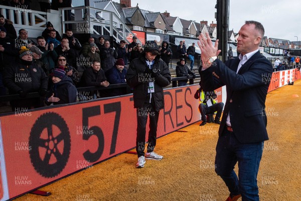 240126 - Newport County v Chesterfield - Sky Bet League 2 - Former player and manager Mike Flynn is inducted into the Newport County Hall of Fame