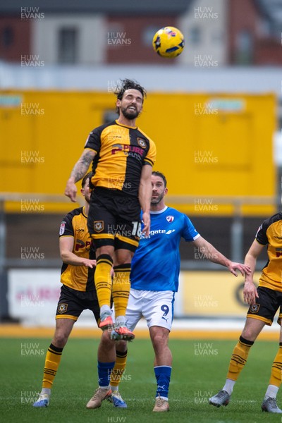 240126 - Newport County v Chesterfield - Sky Bet League 2 - Liam Shephard of Newport County