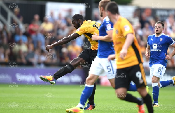 260817 - Newport County v Chesterfield - SkyBet League 2 - Frank Nouble of Newport County scores his first goal