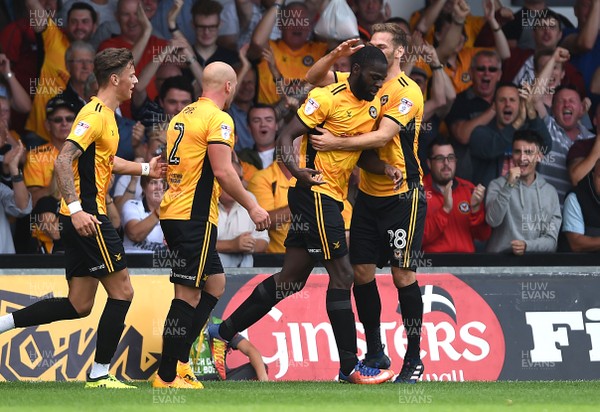 260817 - Newport County v Chesterfield - SkyBet League 2 - Frank Nouble of Newport County celebrates his first goal