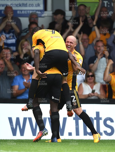 260817 - Newport County v Chesterfield - SkyBet League 2 - Frank Nouble of Newport County celebrates his second goal