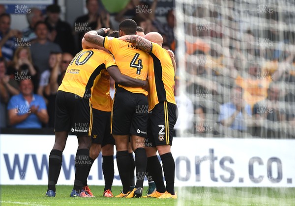 260817 - Newport County v Chesterfield - SkyBet League 2 - Frank Nouble of Newport County celebrates his third goal