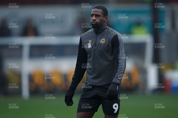 051122 - Newport County v Colchester United - FA Cup First Round - Omar Bogle of Newport County warms up ahead of the match