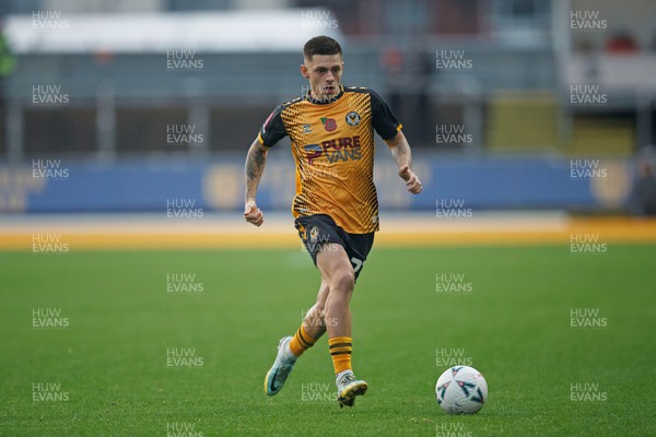 051122 - Newport County v Colchester United - FA Cup First Round - Adam Lewis of Newport County