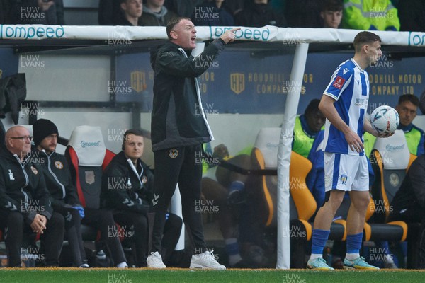 051122 - Newport County v Colchester United - FA Cup First Round - Newport County manager Graham Coughlan gestures