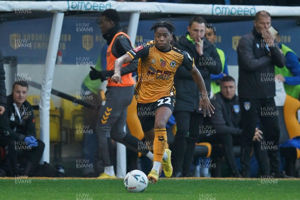 051122 - Newport County v Colchester United - FA Cup First Round - Nathan Moriah-Welsh of Newport County