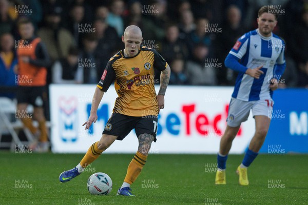 051122 - Newport County v Colchester United - FA Cup First Round - James Waite of Newport County
