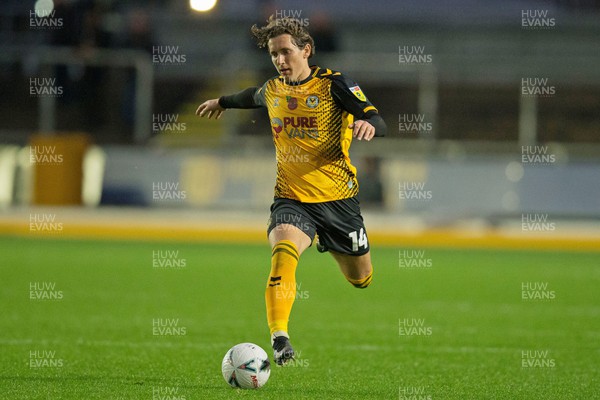 051122 - Newport County v Colchester United - FA Cup First Round - Aaron Lewis of Newport County