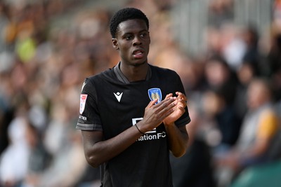 101026 - Newport County v Colchester United - Sky Bet League 2 - Sam Kuffour of Colchester is applauded as he leaves the pitch