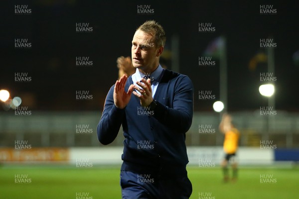 171118 Newport County v Colchester United - Sky Bet League 2 - Manager of Newport County Michael Flynn  applauds fans after the final whistle