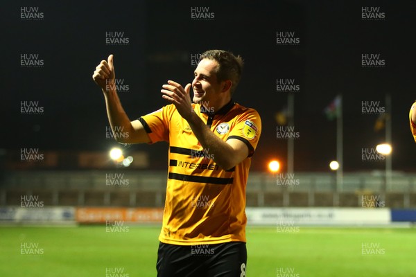 171118 Newport County v Colchester United - Sky Bet League 2 - Matty Dolan of Newport County applauds fans after the final whistle