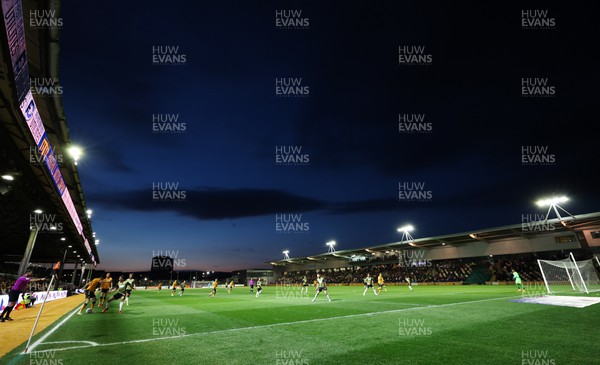 220422 - Newport County v Colchester United, Sky Bet League 2 - A general view of Rodney Parade as Newport County take on Colchester United