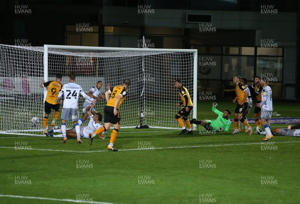 271020 - Newport County v Colchester United - SkyBet League Two - Padraig Amond of Newport County scores their second goal