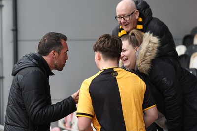 070326 - Newport County v Colchester United - Sky Bet League 2 - Newport County Manager Christian Fuchs meets fans before kick off