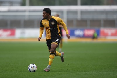070326 - Newport County v Colchester United - Sky Bet League 2 - Bobby Kamwa of Newport County runs at goal
