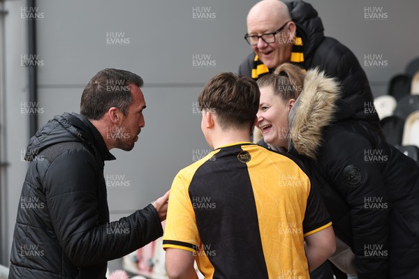 070326 - Newport County v Colchester United - Sky Bet League 2 - Newport County Manager Christian Fuchs meets fans before kick off
