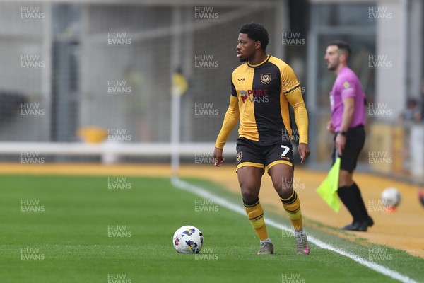 070326 - Newport County v Colchester United - Sky Bet League 2 - Bobby Kamwa of Newport County looks for support