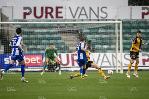 070326 - Newport County v Colchester United - Sky Bet League 2 - Harry Anderson of Colchester United shoots to score
