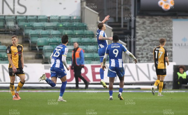 070326 - Newport County v Colchester United - Sky Bet League 2 - Harry Anderson of Colchester United celebrates his goal