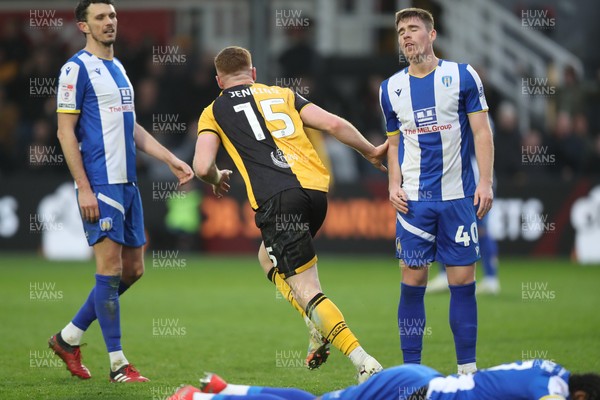 070326 - Newport County v Colchester United - Sky Bet League 2 - Lee Jenkins of Newport County turns away after scoring 