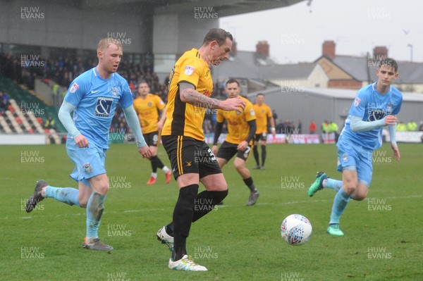 300318 - Newport County v Coventry City - Sky Bet League 2 -  Paul Hayes of Newport County  holds the ball
