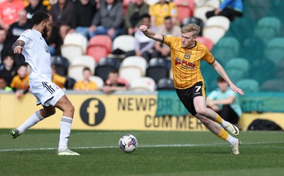 010424 - Newport County v Crawley Town, EFL Sky Bet League 2 - Will Evans of Newport County looks to press forward