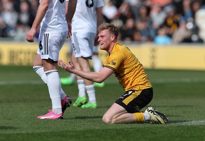 010424 - Newport County v Crawley Town, EFL Sky Bet League 2 - Will Evans of Newport County appeals for a penalty after he is brought down