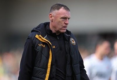 010424 - Newport County v Crawley Town, EFL Sky Bet League 2 - Newport County manager Graham Coughlan walks back to the changing room at half time