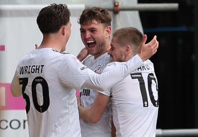 010424 - Newport County v Crawley Town, EFL Sky Bet League 2 - Laurence Maguire of Crawley Town celebrates after scoring the third goal