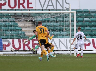 010424 - Newport County v Crawley Town, EFL Sky Bet League 2 - Adam Campbell of Crawley Town shoots to score the fourth goal