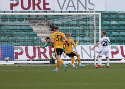 010424 - Newport County v Crawley Town, EFL Sky Bet League 2 - Adam Campbell of Crawley Town shoots to score the fourth goal