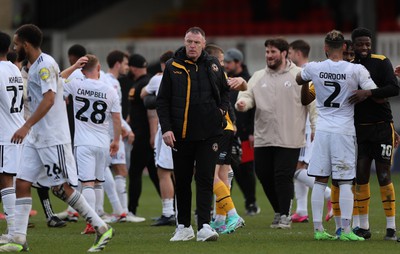 010424 - Newport County v Crawley Town, EFL Sky Bet League 2 - Newport County manager Graham Coughlan at the end of the match