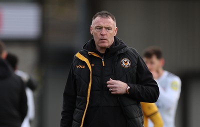 010424 - Newport County v Crawley Town, EFL Sky Bet League 2 - Newport County manager Graham Coughlan at the end of the match