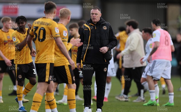 010424 - Newport County v Crawley Town, EFL Sky Bet League 2 - Newport County manager Graham Coughlan at the end of the match