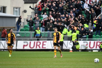 030426 - Newport County v Crawley Town - Sky Bet League 2 - Dejected Newport after Crawley score a second goal