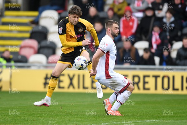 030426 - Newport County v Crawley Town - Sky Bet League 2 - Harrison Biggins of Newport County has a shot at goal