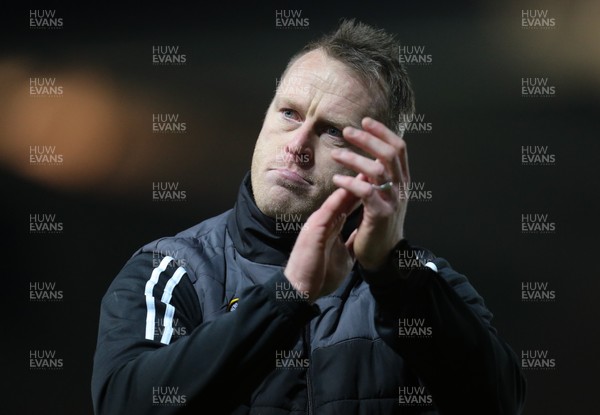 190118 - Newport County v Crawley Town, Sky Bet League 2 - Newport County manager Mike Flynn at the end of the match
