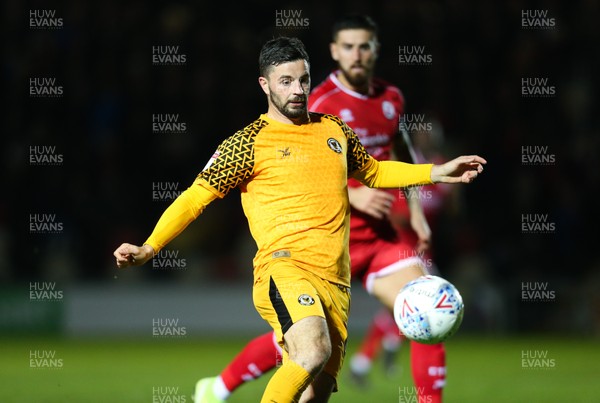 221019 - Newport County v Crawley Town, Sky Bet League 2 - Padraig Amond of Newport County looks to shoot at goal