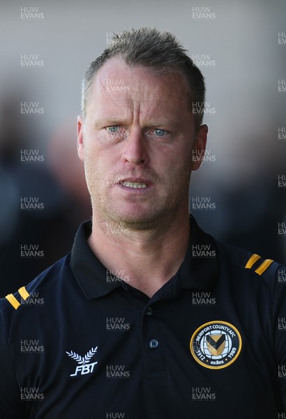 240819 - Newport County v Crewe Alexandra, Sky Bet League 2 - Newport County manager Michael Flynn at the start of the match