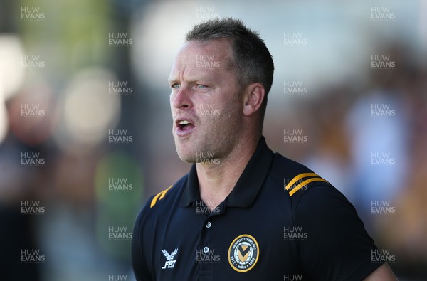 240819 - Newport County v Crewe Alexandra, Sky Bet League 2 - Newport County manager Michael Flynn at the start of the match