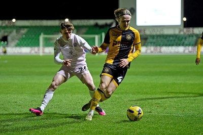 291225 - Newport County v Crewe Alexandra - Sky Bet League 2 - Sam Braybrooke of Newport County is challenged by Tommi O'Reilly of Crewe