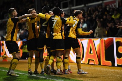291225 - Newport County v Crewe Alexandra - Sky Bet League 2 - Sam Braybrooke of Newport County celebrates scoring a goal with team mates